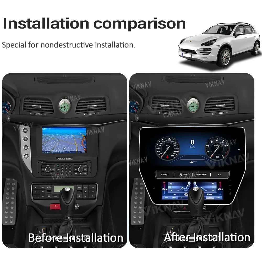For 2007-2015 Maserati GT GC 12.3 Inch Touch Screen Head Unit 128G Navigation GPS Multimedia Player Wireless Carplay 4G