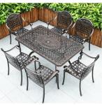 Cast Aluminum Outdoor Dining Set Table And Chairs Corrosion Resistant