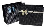 Cute Black dots decorating Bow Paper Carrier Bag for Supermarket Shopping /