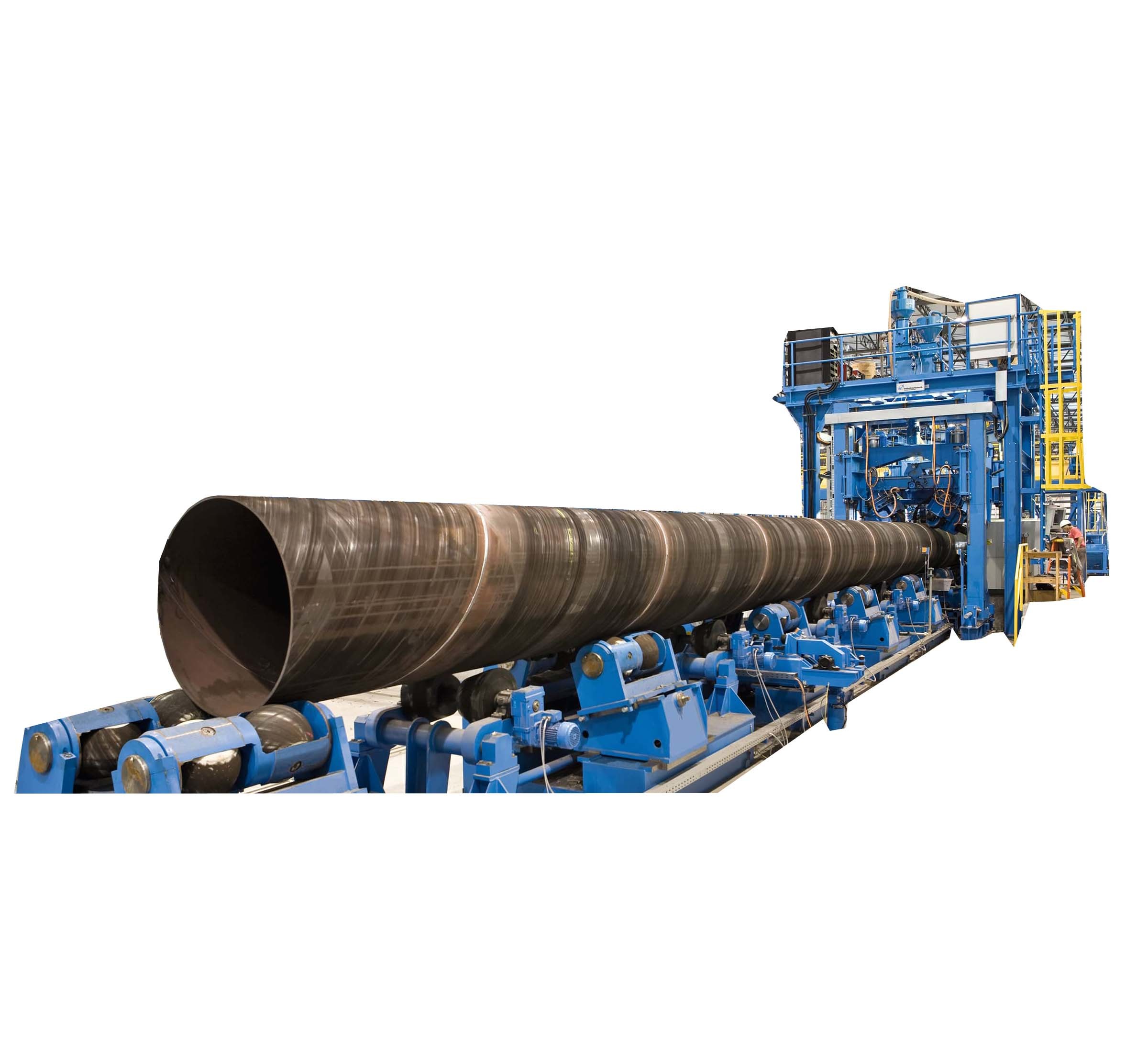 Large Diameter Spiral Welded Pipe Mill Machine PLC Automatic Controlled