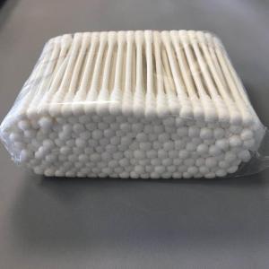 China Paper Handle White Cotton Bud Swab Round Head For Cosmetic Cleaning wholesale