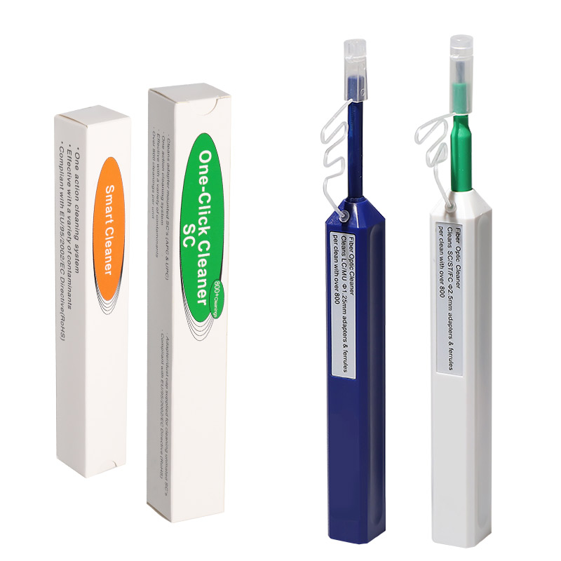 One Click Fiber Optic Tools 2.5mm 1.25mm Optical Fiber Connector Cleaner With SC Connector