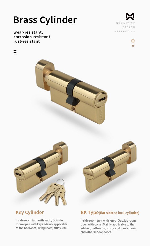 139mm 64mm Brass Door Handles Modern Interior Door Handles For Home Hardware