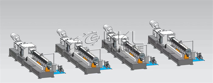 TSSK 65 Plastic Granulating Line Single Stage PET Pelletizing Line