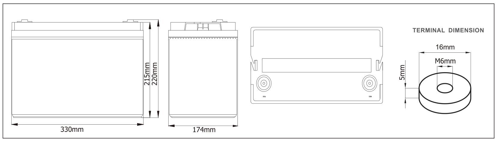 90 AH AGM Sealed Lead Acid Battery High Energy Density Fast Charge Discharge