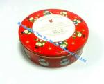 Cylinder Cookie Tin Container Vintage Tin Canisters Holiday Christmas Tin Boxes