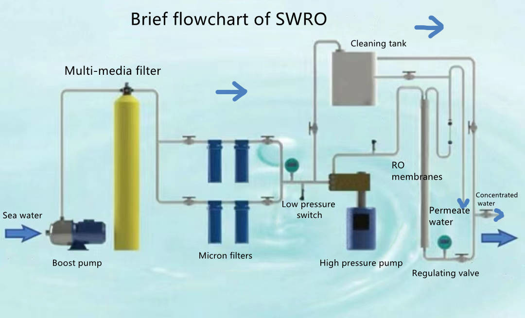 100% Electric Seawater Desalination Equipment Style Seawater RO System