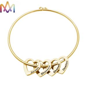 China 10.5g Heart Charm Womens Engraved Bracelets Bangles wholesale