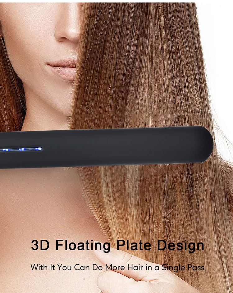Titanium Plate 2 In 1 Hair Curling Iron Hair Straightener With LED Display