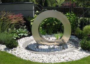 China Garden Design Ring Shape Stainless Steel Water Feature Fountain Corrosion Stability wholesale