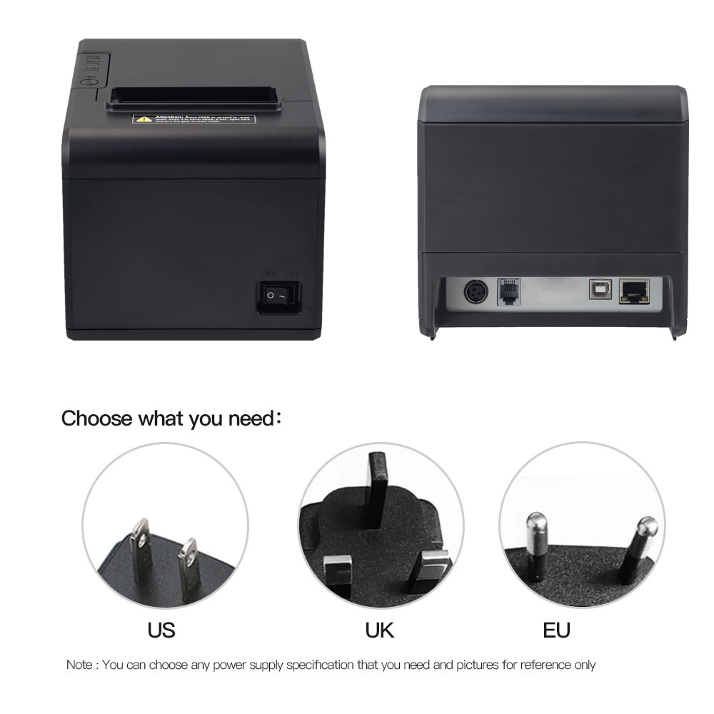 YHDAA POS 80mm Thermal Printer USB LAN Bluetooth Wifi Interfaces