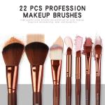 lWholesale 22 Pieces Brown Color Makeup Brushes Fan Brush Best Make up Brushes