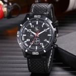 OEM 46mm Mens Silicone Strap Watch 3BAR Quartz Silicone Watch