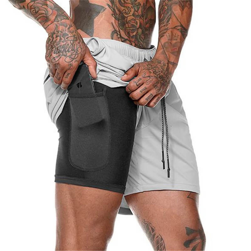 Double Deck Running Wear , Quick Dry Shorts Joyord Brand Machine Washable
