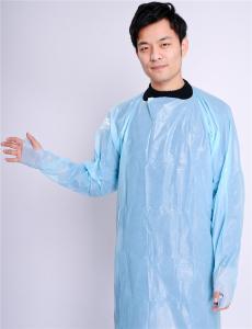 China Anti Virus Protective Clothing Aprons , Disposable Plastic Aprons With Sleeves wholesale