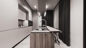 China Modern Cabinets Furniture Industrial High Glossy Lacquer Wood Kitchen Cabinet wholesale