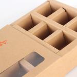 Sliding Cover Kraft Paper Gift Boxes with a Grid Draw