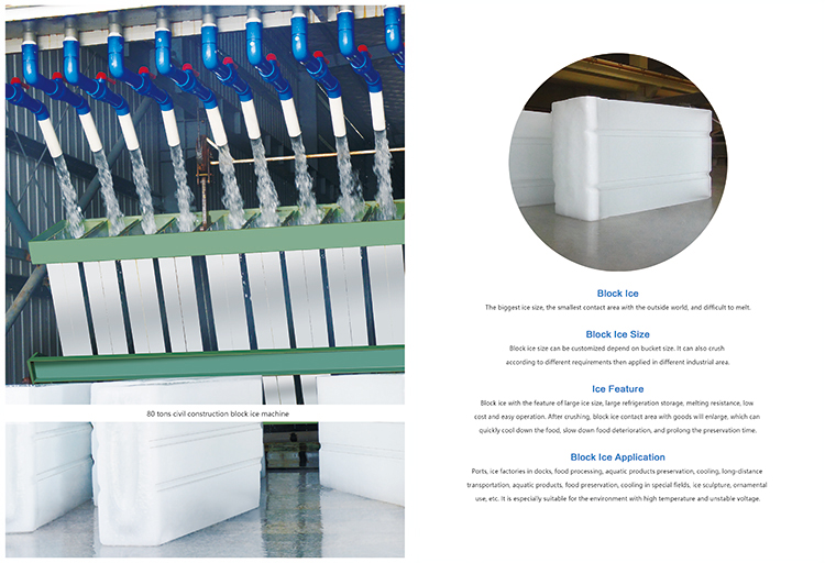 Low Power Consumption Block Ice Machine 37.5 Kw Huge Type large ice block maker
