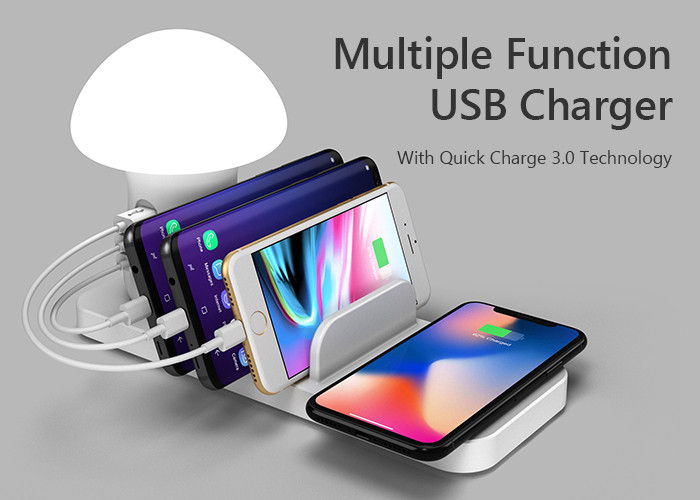 Nightlight 10W 40W Wireless Charging Pad With Usb Port