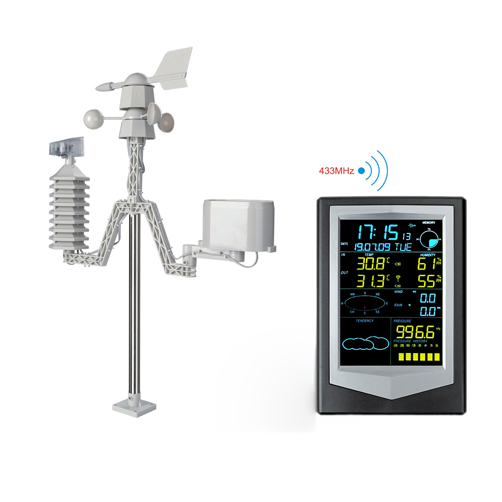 Multifunctional Color Screen Outdoor Wireless Sensor Weather Station With Touch Backlight