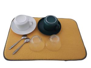 China Soft Green and Yellow Combined Kitchen Microfiber Dish Drying Mat wholesale