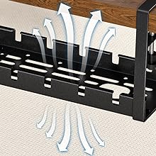 No Drill Steel Desk Cable Tray Retractable Wire Management Rack Metal Wire Cable Holder