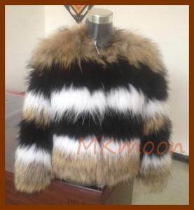 China colorful Racoon fur coat -MKM108# wholesale