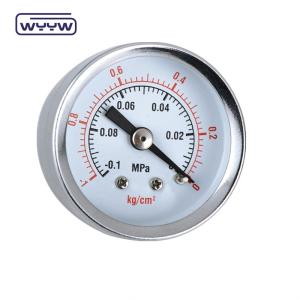 China Steel Negative Pressure Gauge -0.1Mpa Back Mount 60mm Dial wholesale