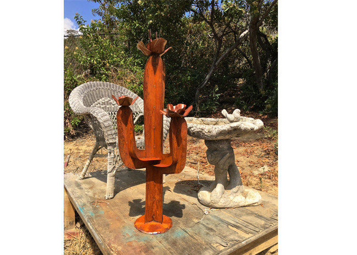Abstract Geometric 120cm Height Corten Steel Weathering Sculpture With Rusty Finish