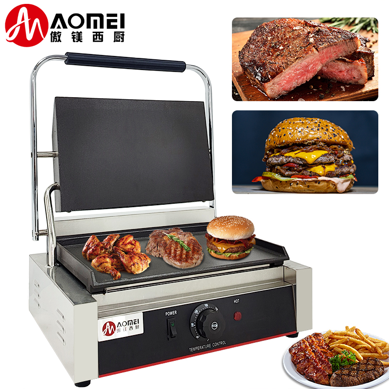 SMOKELESS Function All Stainless Steel Electric Panini Contact Grill for Commercial