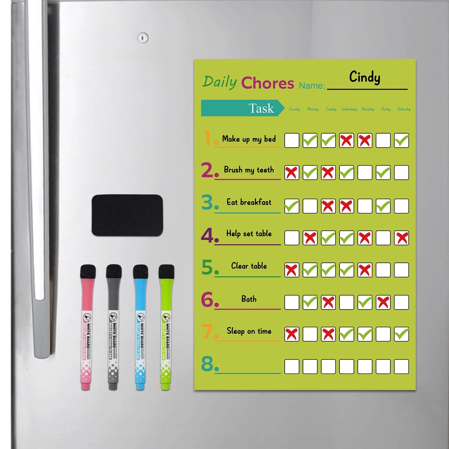 Customizable Erasable Daily Weekly Monthly Chore Chart Preschool Reward Chart 60x40cm