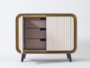 China The Ritz-Carlton hotel 5-star High End luxury Solid Wood Tapered Legs colorful Media Console and dresser wholesale