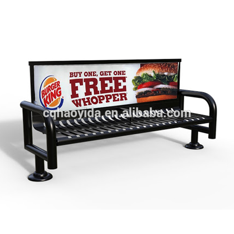 Outdoor Leisure ISO9001 680mm Width Steel Garden Benches