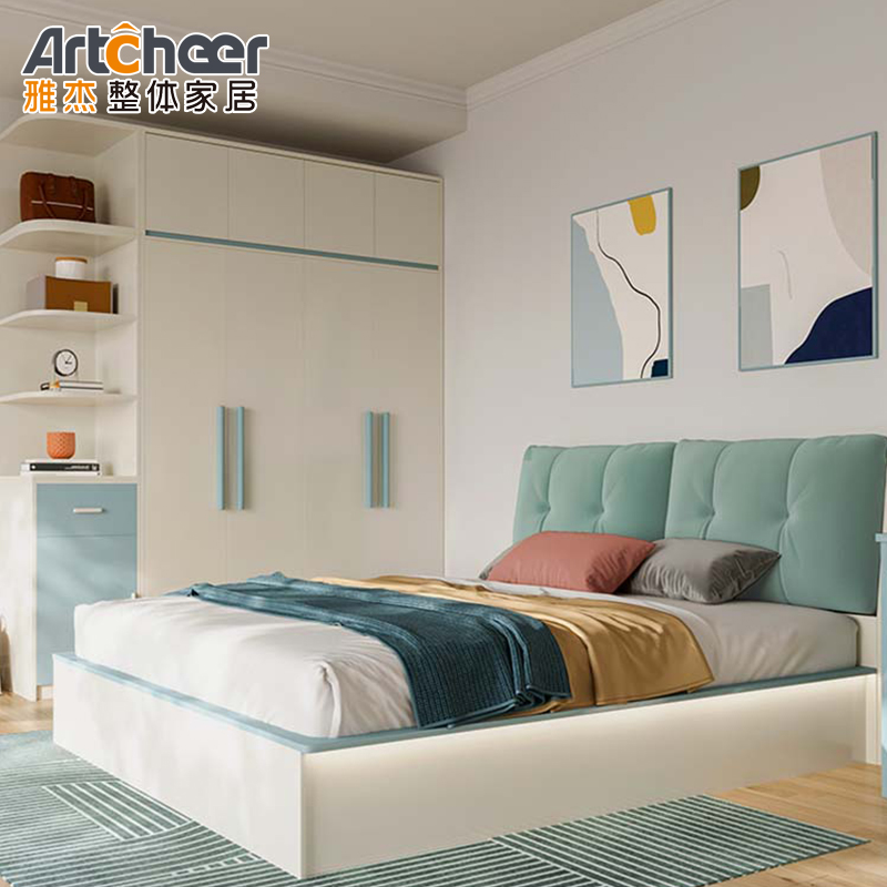 Adjustable Shelf White Melamine Wardrobe for Modern Bedroom in White Finish