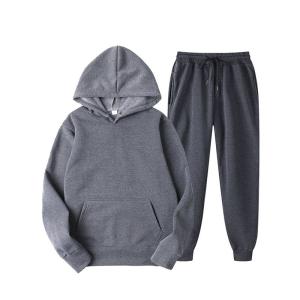 China Unisex Loose Solid Tracksuits 80% Polyester 20% Cotton Hoodie With Front Pocket wholesale