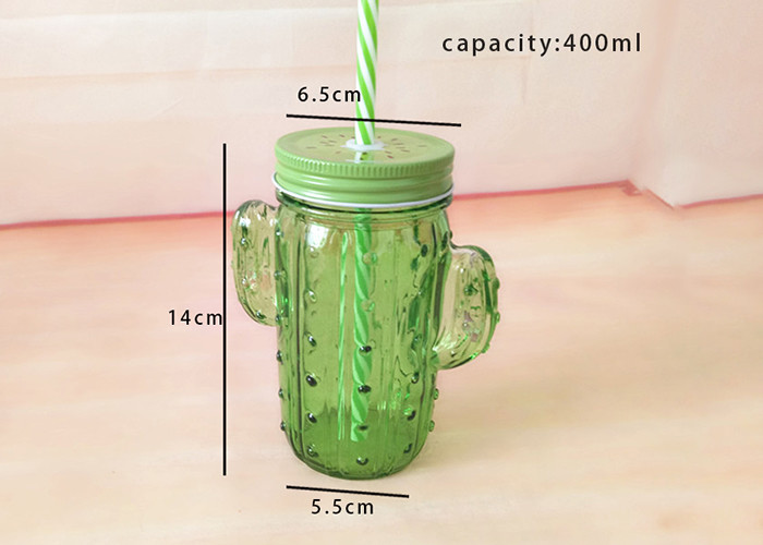 Screw Top Glass Jars For Party Decorations Cactus Shape ODM Service