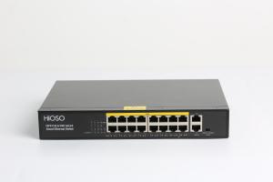 China 18 Ports Non Standard PoE Switch 16 100M PoE Ports + 2 1000M Uplink Ports wholesale