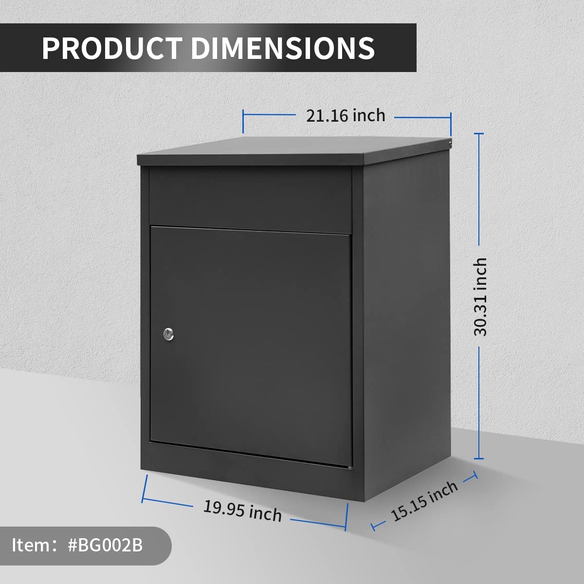 Galvanized Steel Parcel Mailbox for Outside Extra Large Package Delivery Post Mount