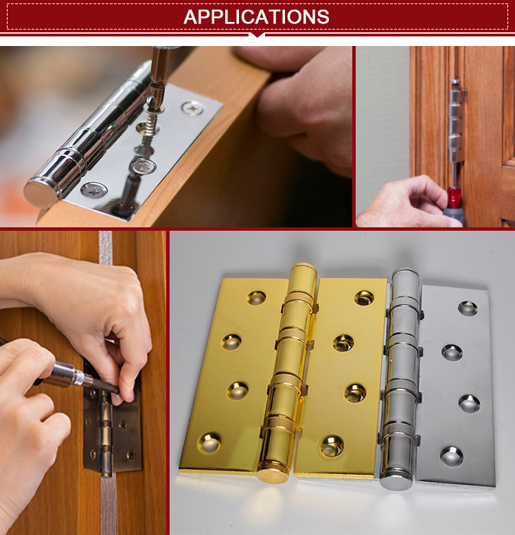 Ball Tip Nickel Plated Commercial Door Hinges Detachable Movable