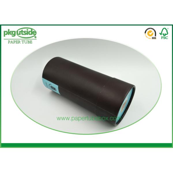 Black Kraft Paper Tube Packaging , Custom Logo Cardboard Tubes With Lids