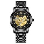 OEM 3ATM Stainless Steel Mechanical Watch Automatic Skeleton Watches
