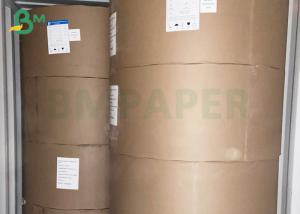 China 0.55MM Washable Brown And White Kraft Paper Fabric With Roll Packaging wholesale