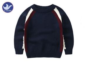China 12GG Gauge Stylish Stripes Boys Cotton Sweater For Spring , Winter wholesale