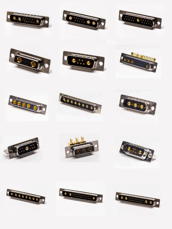 7w2 power+signal D-SUB combo plug male pin connector hold on 10/20/30/40 amps solder type for cable assembly