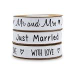 Custom Printed Cotton Ribbon 15mm*10m White Gift Packing Ribbon