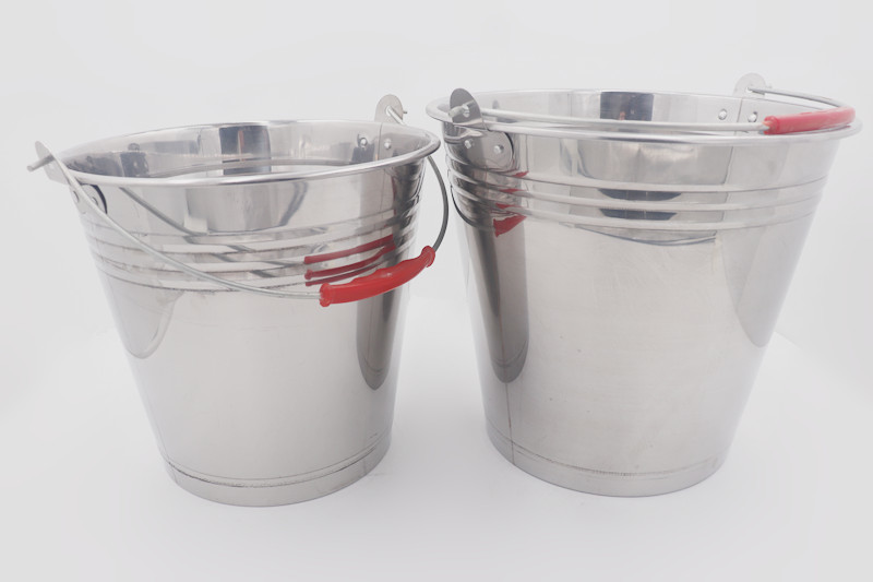 6L Multipurpose factory sale durable water metal bucket stainless steel ice bucket with handle