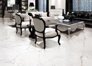 China High Gloss White Porcelain Floor Tiles 600x1200 Mm Size Easy Maintenance wholesale