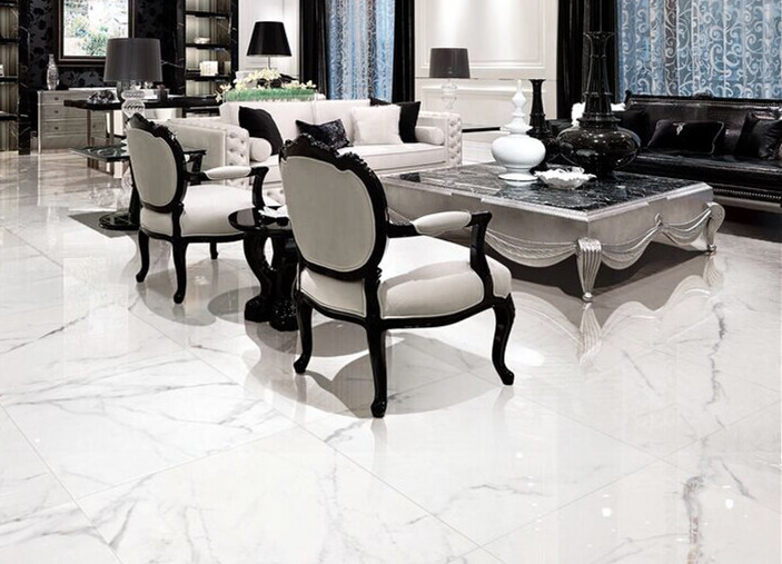 Frost Resistant Marble Look Porcelain Tile For Bedroom / Kitchen