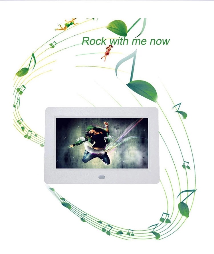 7 inch LCD Digital Photo Frame 1024x600 IPS Screen Adjustable Brightness