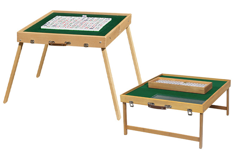 Wood Style Panel Portable Folding Mahjong Table for Outdoor Party Events and Gatherings